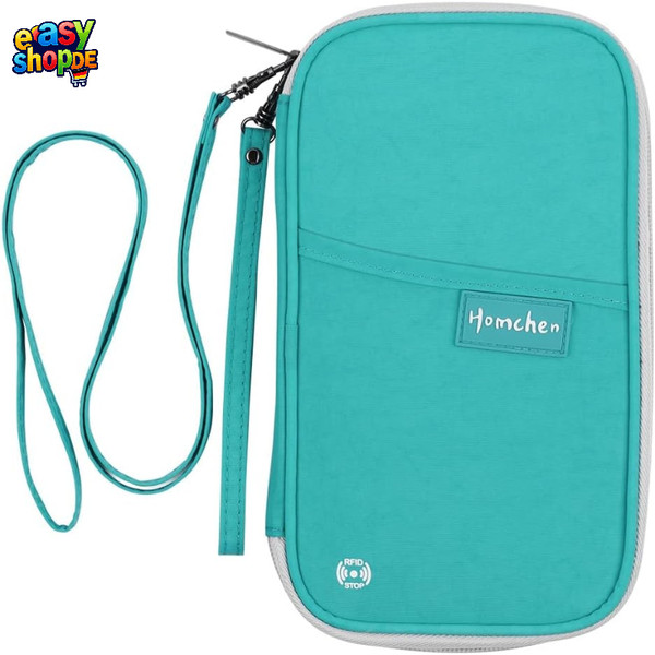 Rfid Blocker Reisepass Brieftasche Dokumenten Organizer Mit Abnehmbaren TräGern-image