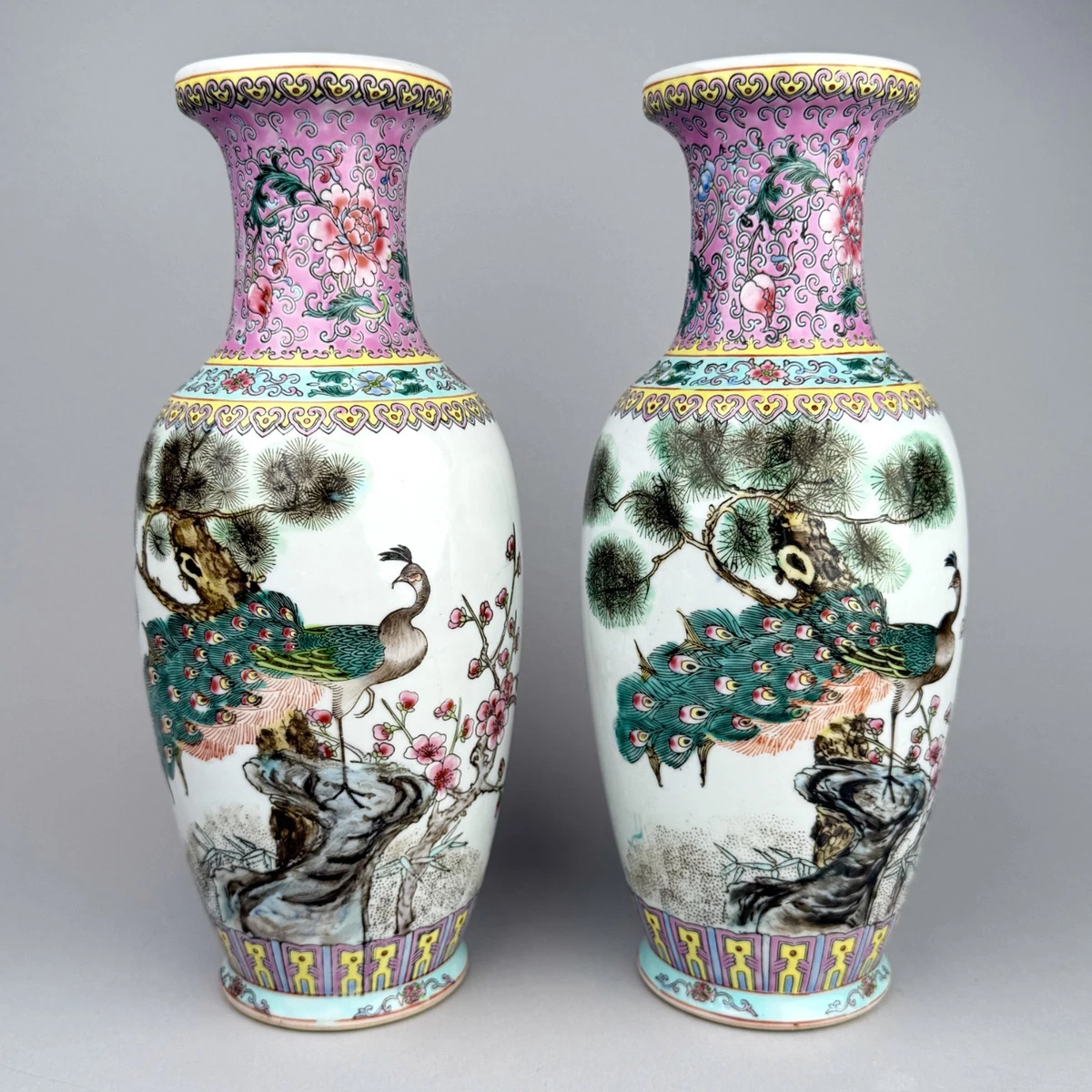 孔雀花瓶中国古董花瓶| eBay