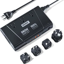 800W Pure Sine Wave Voltage Converter US to Europe- 220V to 110V / Step Down