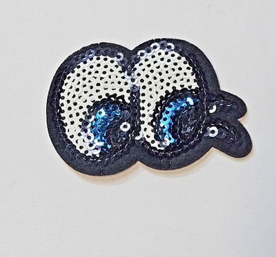 Sequins Eyes Looking Patch - Embroidered Iron On Patches