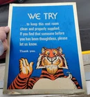 Vintage Exxon Esso the Tiger Gas Station Bathroom Sign Metal Stout Industries
