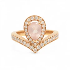 Chaumet Josephine Egrette diamond rose quartz Ring 750(PG) 4.4g 47