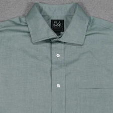 Jos A Bank Traveler Shirt Mens 16-32 Tailored Fit Green Button Up Long Sleeve