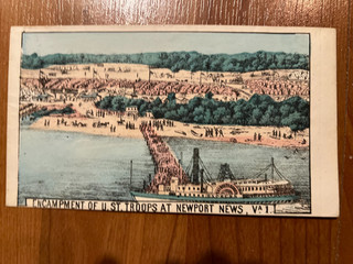 vintage illustrated Civil War envelope encampment at Newport News Virginia