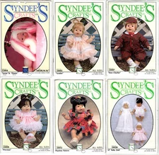 6pc LOT SYNDEE'S Crafts Doll & Clothing Patterns New Booklets & Sealed Envelopes