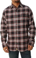 Jachs Men’s Brawny Flannel Shirt Black Russet Grey