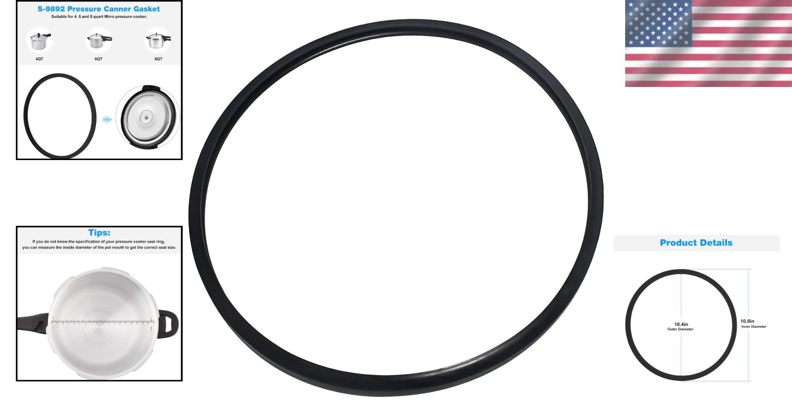 Replacement Gasket for Mirro Pressure Cookers S-9892 & Compatible ...