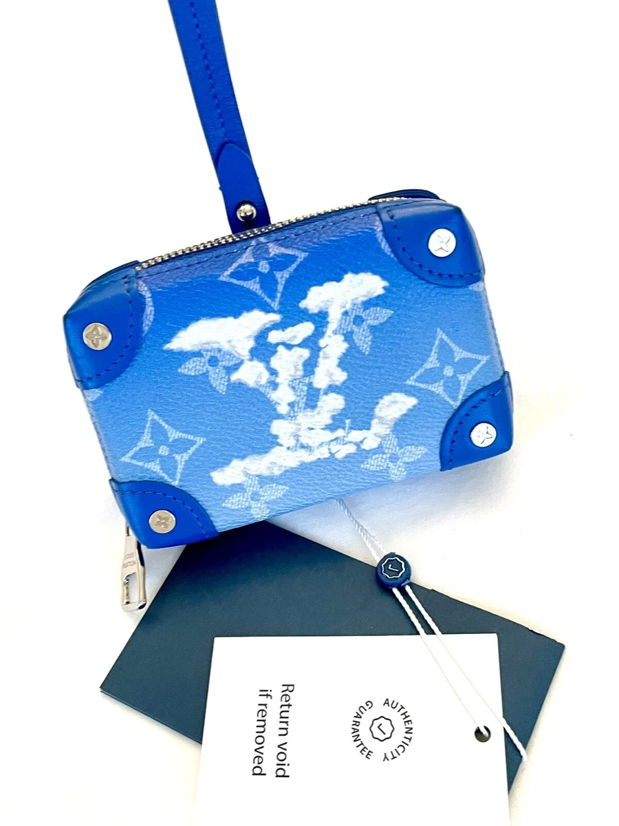 Louis Vuitton Virgil Abloh Blue Monogram Clouds Coated Canvas Soft Trunk Wallet Silver Hardware, 2020 (Very Good), Handbag