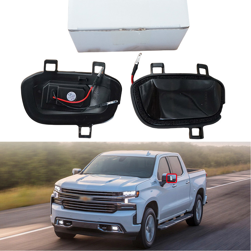 Smoked Lens WHITE LED Side Mirror Puddle Light For 2019-2022 Chevy GMC Silverado