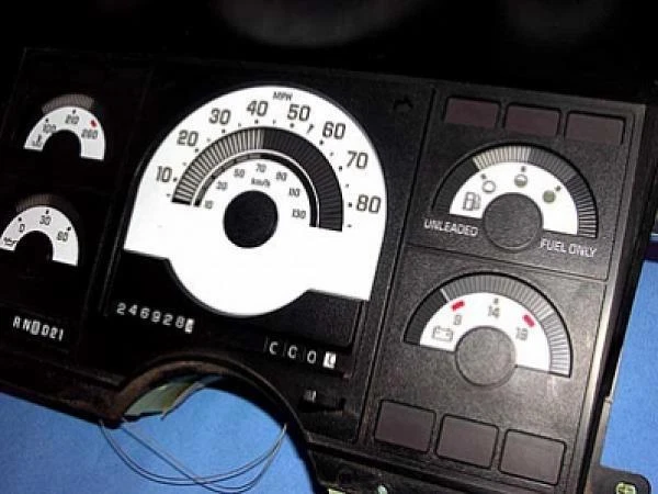 Medidores de cara blanca para camioneta Chevrolet 1988-1991 C/K 1500 2500 3500 Foto 3 de 4