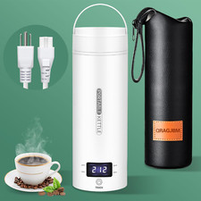 Travel Electric Kettle - Portable Mini Tea Coffee Kettle Water Heater WHITE