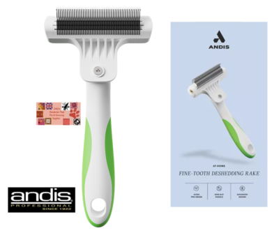 ANDIS FINE TOOTH DESHEDDING RAKE Dog Cat Coat Hair STRIPPER TOOL