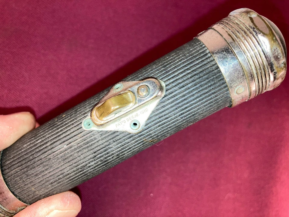 复古/古董 Shurlite Sears 鱼眼镜头手电筒 Pat。 1918  — 第 2/4 张图片