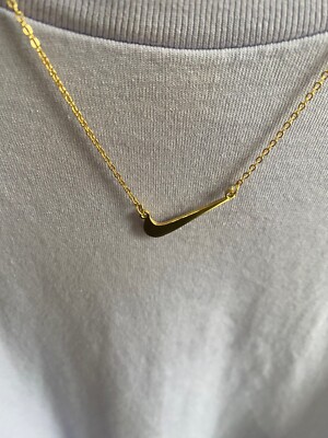 14K YELLOW GOLD SWOOSH PENDANT ナイキ　ネックレス nike swoosh chain necklace check tick Gold - Silver stainless