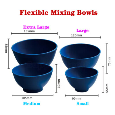 Dental Lab Hygienist Flexible Soft Impression Mixing Alginate Bowl Rubber L/M/S
