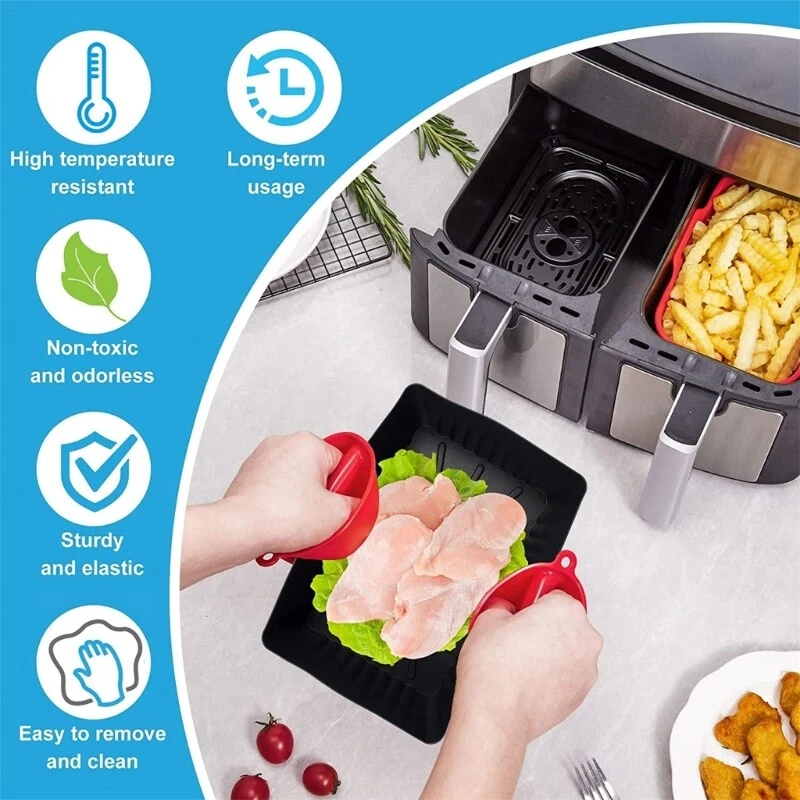 Air Fryer Silicone Basket Tray Baking Mat Reusable Non-stick Air Fryer Accessory