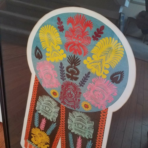 Framed Traditional Polish Folk Art Paper Cutting Print Wycinanka