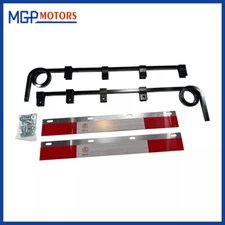 New Pair 1-Coiled Spring Loaded Truck Mud Flap Hangers w/ Reflector Kit Straight