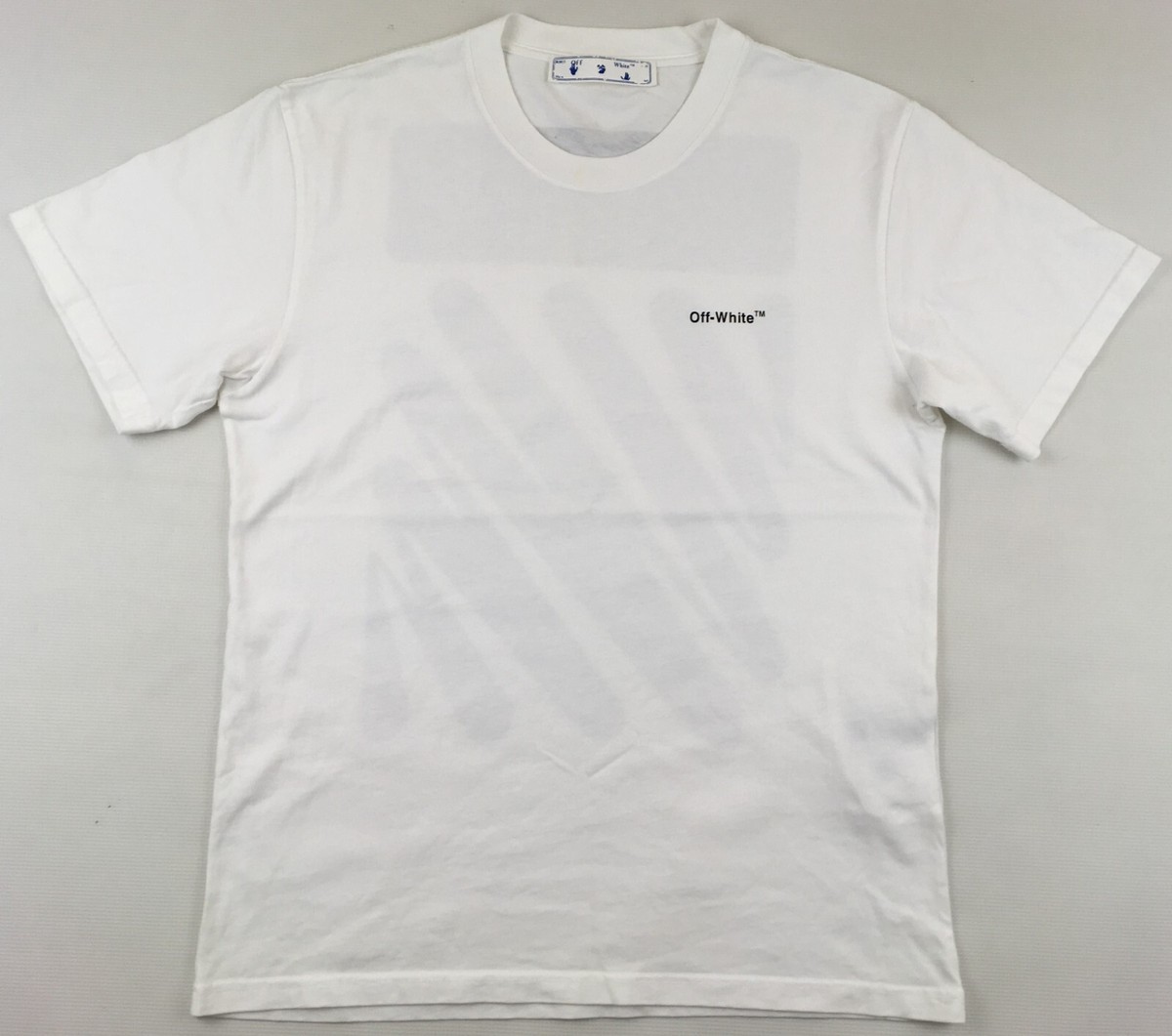 Off White Main Label c/o Virgil Abloh Wave Diag T shirt white slim