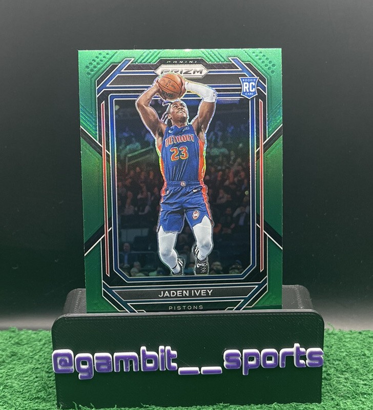 Jaden Ivey RC 2022-23 Panini Prizm GREEN No. 256 NBA Detroit Pistons SP