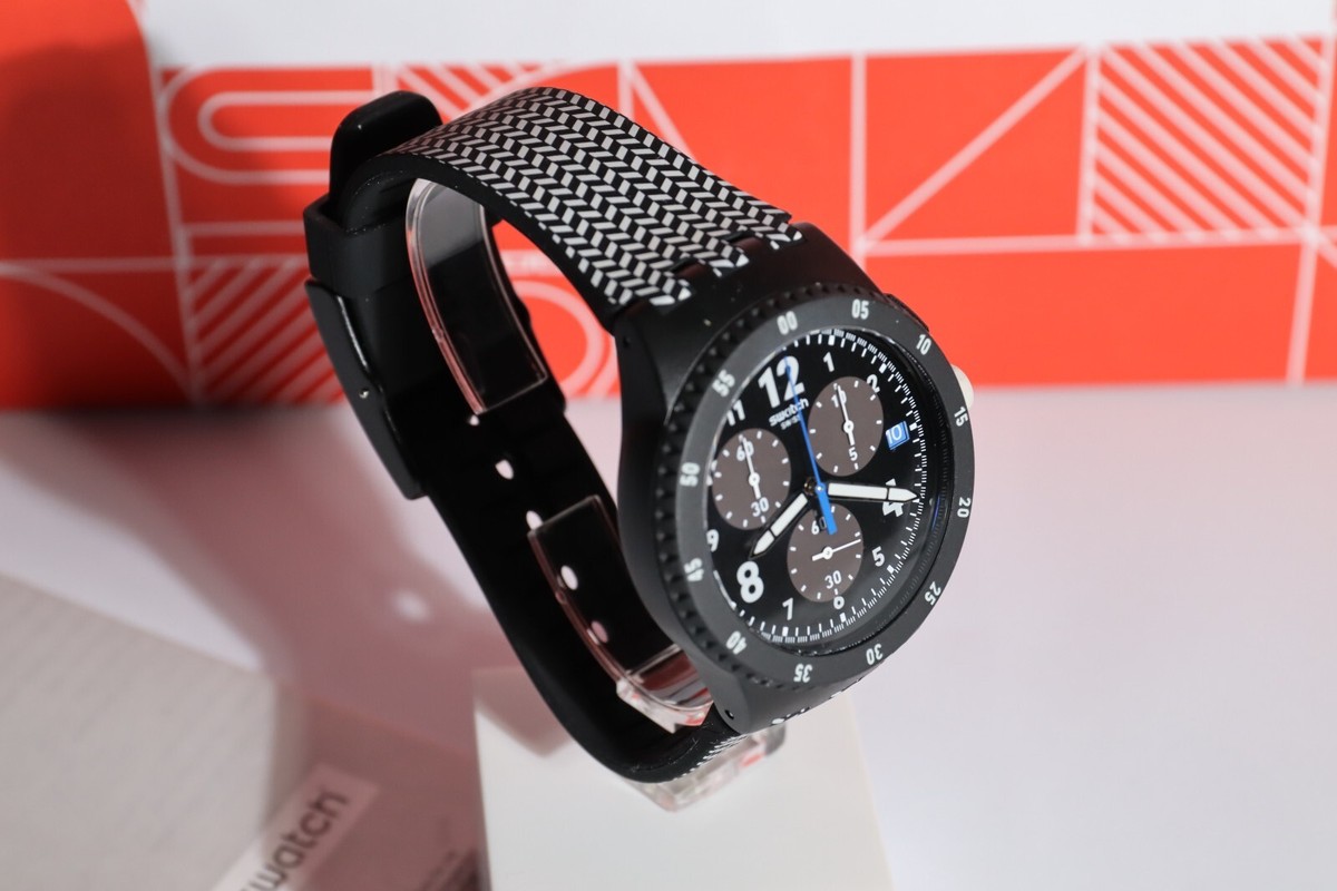 NEW Swatch Originals GIROTEMPO Chronograph 42mm Black And NEW Swatch Originals GIROTEMPO Chronograph 42mm Black And