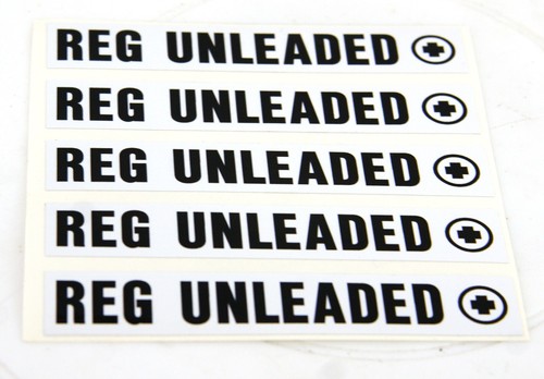 Adhesive Decal Labels 5 per Sheet “REG UNLEADED”    #6589