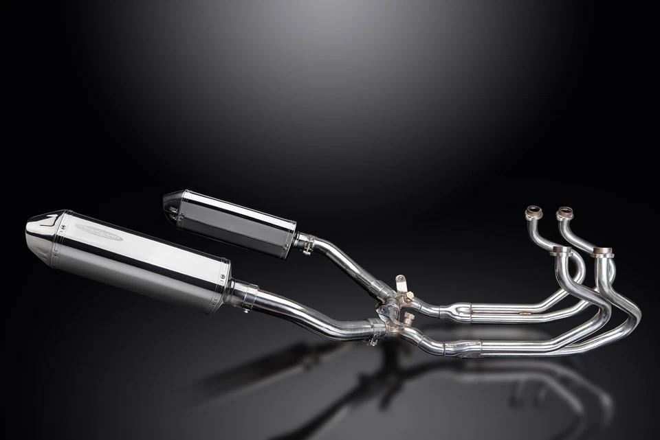 Honda ST1300 Pan European ABS Full Exhaust 4-2 13" Tri-Oval Stainless Mufflers - Image 3 of 4