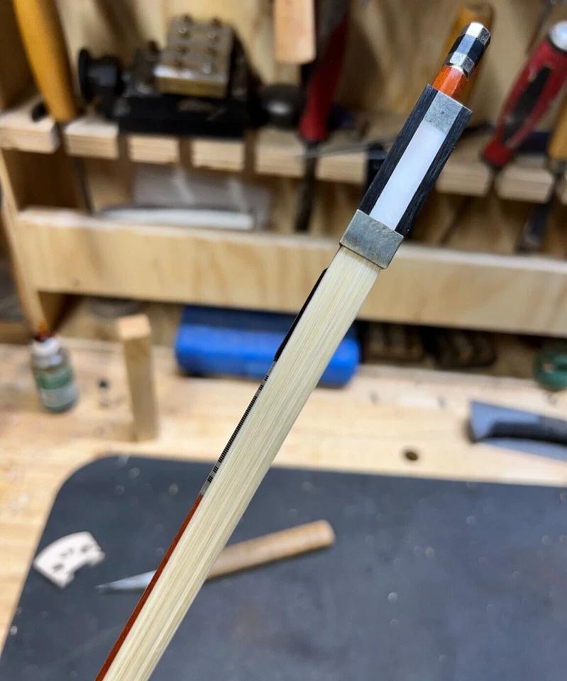 1/4 Violin Bow 1/4 Brazilwood stick Ebony Frog Straight - Image 4 of 4