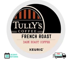 🆕☕ Tully's French Roast Keurig Coffee K-cups  
