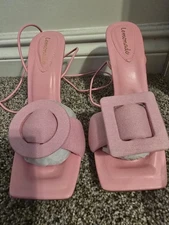 Lemonade LAYLA Pink Lace-Up Sandals SZ9