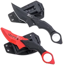 NEXKUT Fierce Combat Fixed Knife w/Trainer 3.25" D2 Tool Steel Blade G10 Handle