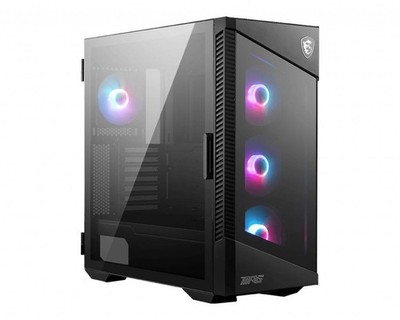 MSI MPG VELOX 100R Mid Tower Gaming Computer Case 'Black, 4x 120mm ARGB Fans,