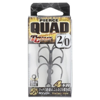 RYUGI JAPAN PIERCE QUAD HOOK Spin Eye choose size, Made In Japan
