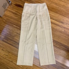 VTG 90s Talbots Womens Pants Size 10 Beige High Waist Career Dress Straight Leg