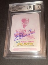 Beckett 10 Gem Mint Auto Joe Theismann 2024 Leaf 1/1 Magenta Printing Plate 683