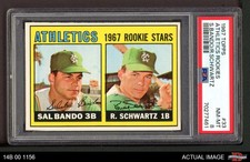 1967 Topps #33 Sal Bando / Randy Schwartz Athletics RCs RC PSA 8 - NM/MT