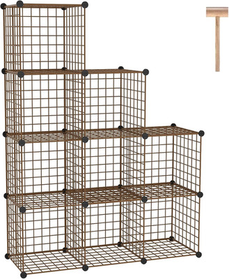 Wire Cube Storage, 9 - Cube Organizer Metal C Grids, Modular Shelves Units, Clos