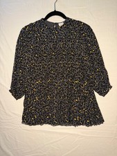 boboli girls sz 7 pleated animal print black/grey/yellow dress party perfection