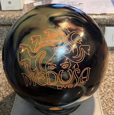 USED DV8 Medusa Pearl Reactive Bowling Ball, Black/Yellow/Gold, 15 LB(R)
