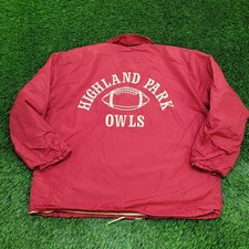 Vintage Highland Park Owls Coach Jacket XL 28x29 Baggy USA