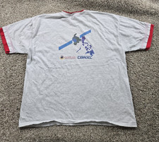 Vintage Loral Space Systems Satellite Shirt 2XL Mens Gray Short Sleeve 90s