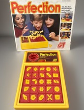VTG 1980s Perfection Board Game Action GT 100% Complete WORKING Box + All Shapes