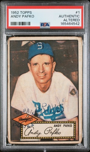 1952 TOPPS #1 ANDY PAFKO PSA AUTHENTIC ALTERED
