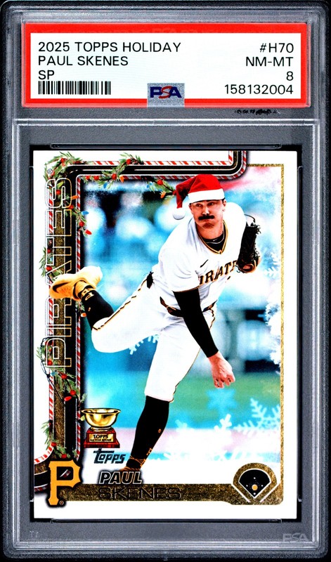 2025 TOPPS HOLIDAY SP #H70 PAUL SKENES PSA 8