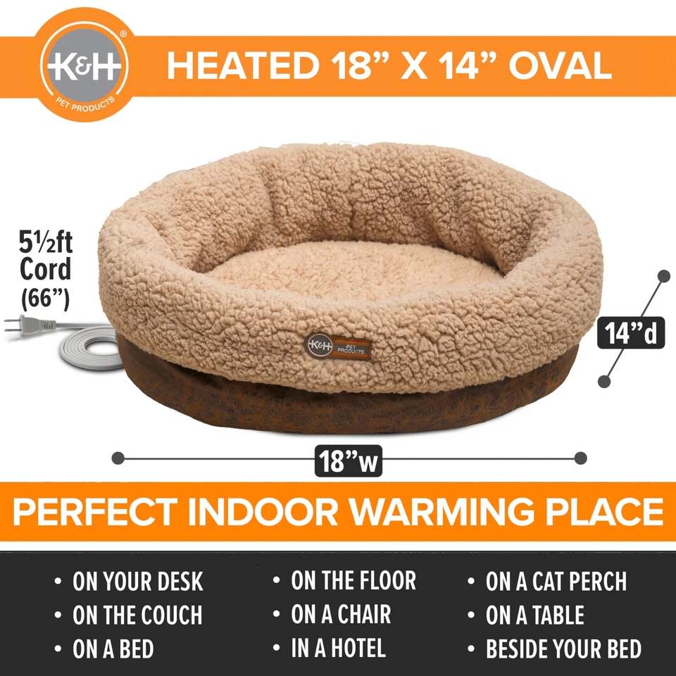 Heated Cat Bed Indoor, Thermo-Snuggle Cup Bomber Soft Heated Pet Bed for Larg... - Изображение 2 из 4