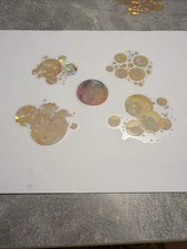 Lot de 5 autocollants bulles  holographiques irisées scrapbooking déco A07-100