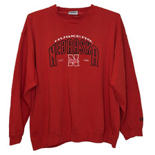 Vintage Nebraska Huskers Lee Sport Sweatshirt Mens Size XXL Red Pullover NCAA