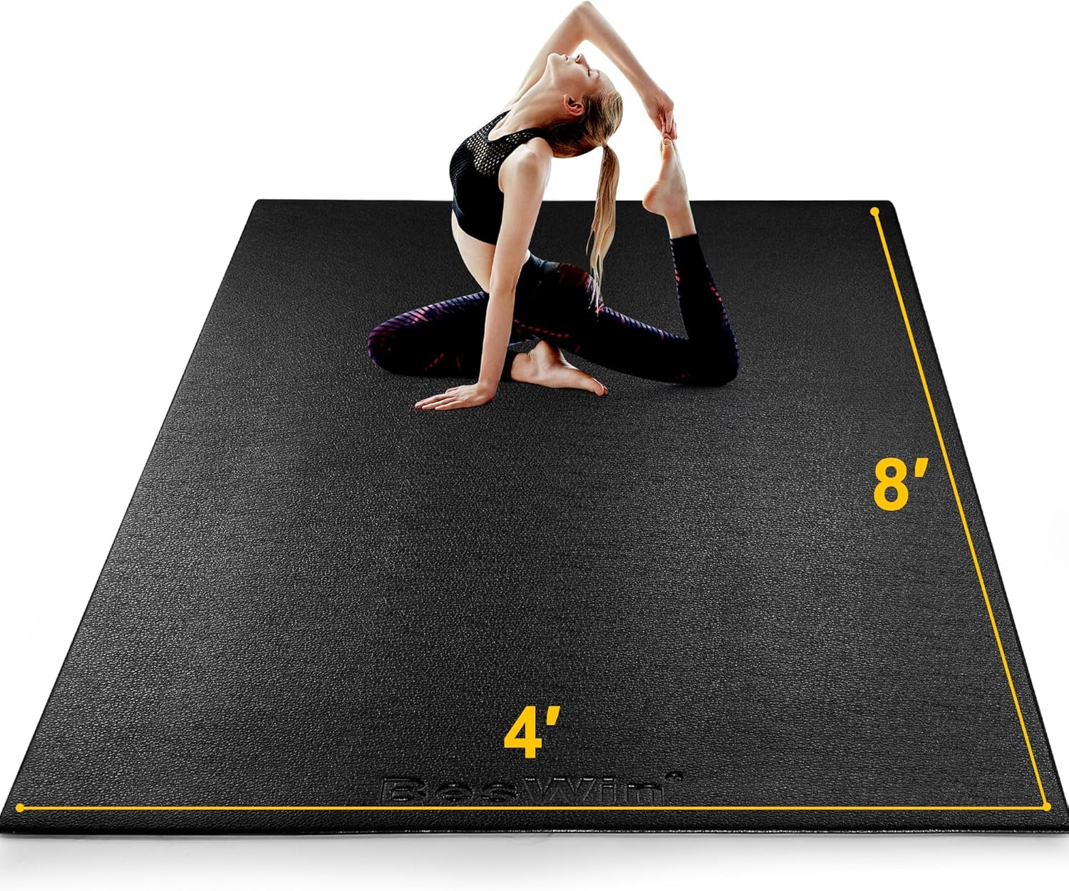 Large Exercise Mat 8'X4'X6Mm/8Mm, Extra Thick Workout Mats for Home Gym Flooring