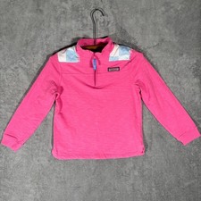 Vineyard Vines Girls Pink Patchwork Quarter Zip Size L Pullover Sweatshirt Whale