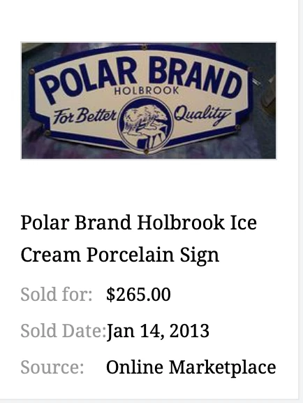 DE COLECCIÓN MARCA POLAR HOLBROOK HELADO + OSO 17" PORCELANA METAL LECHERO GAS LECHERO LETRERO Foto 4 de 4